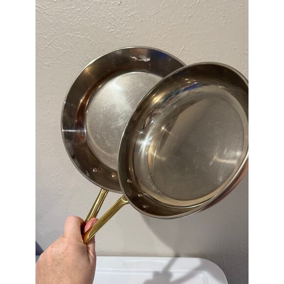 Benjamin & Medwin hanging Copper Cookware Two Skillets Frypans - Picture 10 of 10